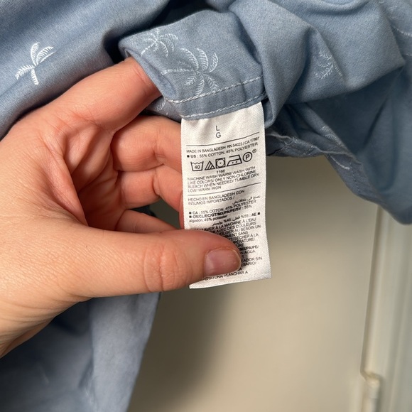 Old Navy Palm Tree Everyday Regular Fit Short Sleeve Button Down Casual Shirt -L - Picture 5 of 7